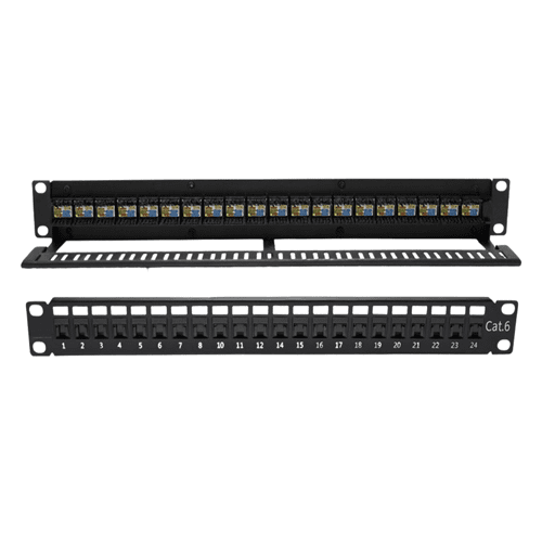 D-Connect 1U UTP 180° Modular Patch Panel 24 Port