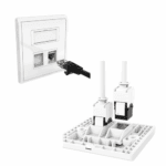 D-Connect UK Bevel Faceplate With Shuttered Angled Cat6 UTP Jack