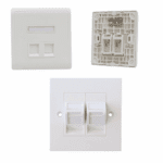 D-Connect UK-Style Unloaded Faceplates, Single/Double/4-Port
