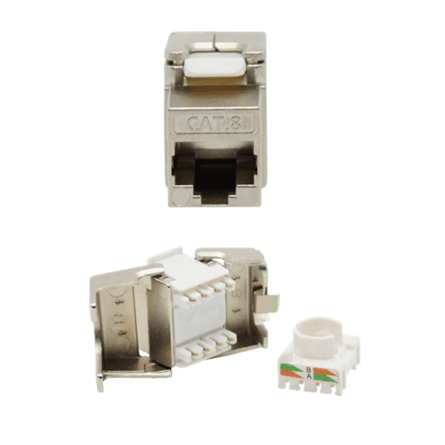 D-Connect Cat. 8 Mini Size 180° Shielded Keystone Jack